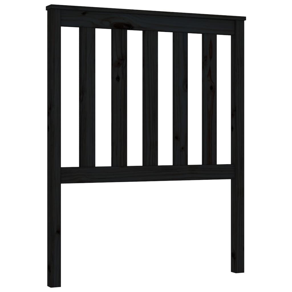 Testiera per Letto Nera 81x6x101 cm in Legno Massello di Pino