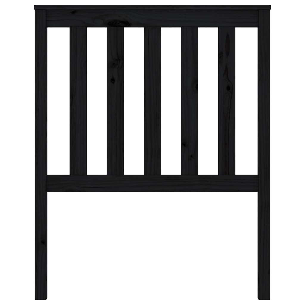 Testiera per Letto Nera 81x6x101 cm in Legno Massello di Pino