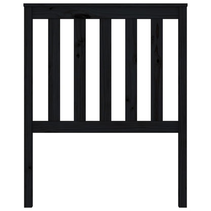 Testiera per Letto Nera 81x6x101 cm in Legno Massello di Pino