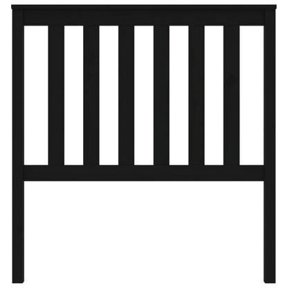 Testiera per Letto Nera 96x6x101 cm in Legno Massello di Pino