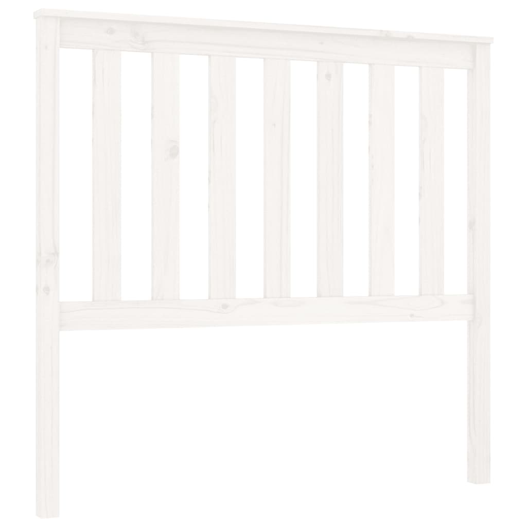 Testiera per Letto Bianca 106x6x101cm in Legno Massello di Pino