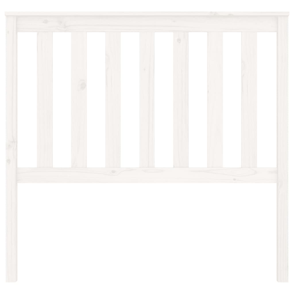 Testiera per Letto Bianca 106x6x101cm in Legno Massello di Pino