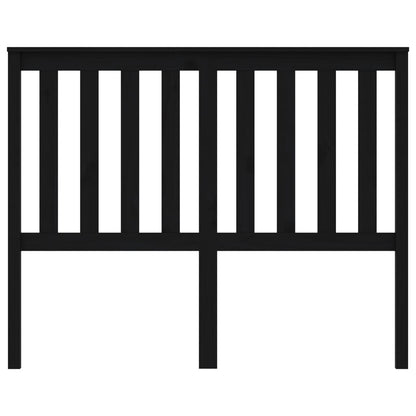 Testiera per Letto Nera 126x6x101 cm in Legno Massello di Pino