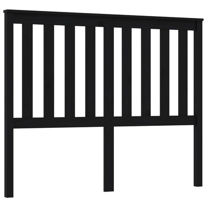 Testiera per Letto Nera 141x6x101 cm in Legno Massello di Pino