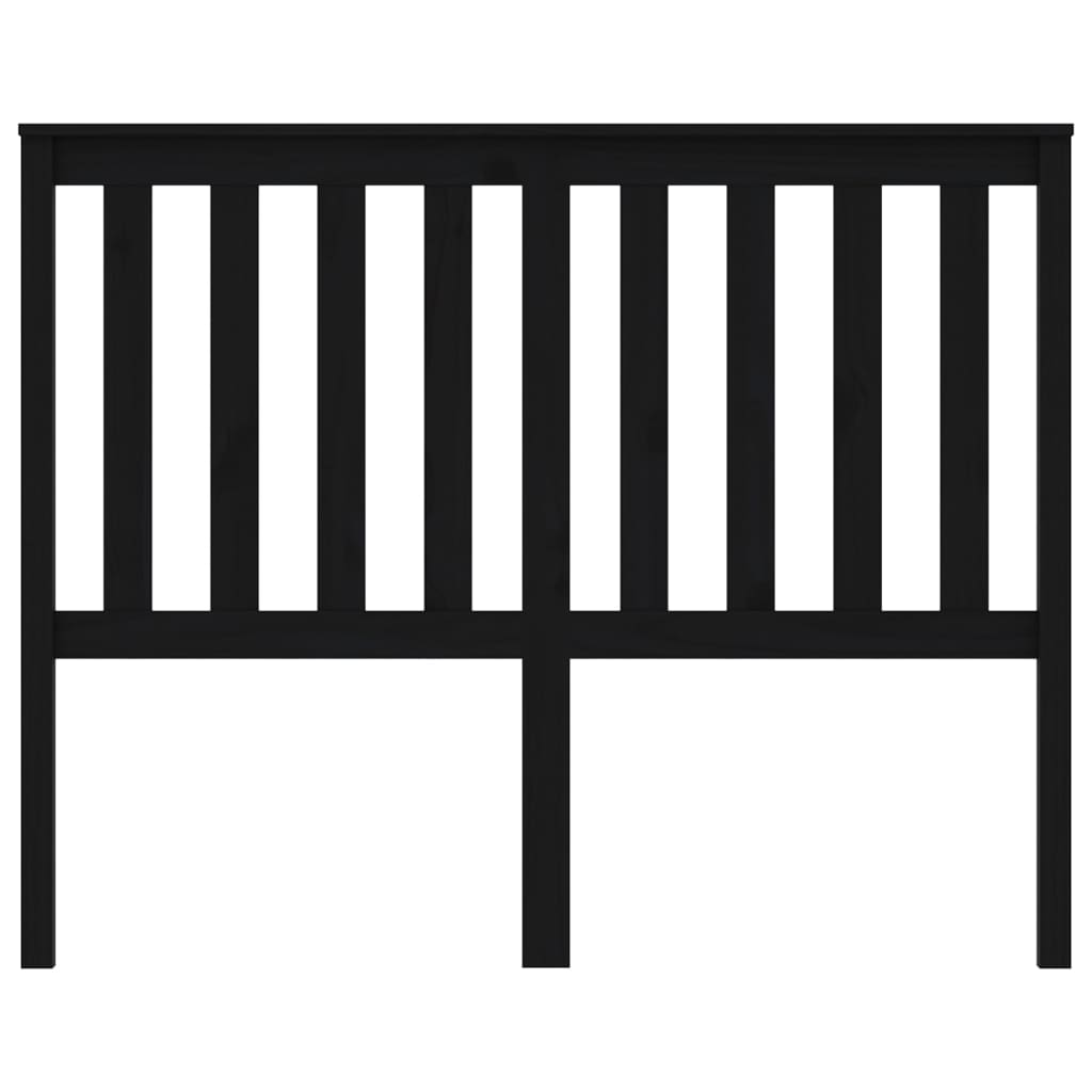 Testiera per Letto Nera 141x6x101 cm in Legno Massello di Pino