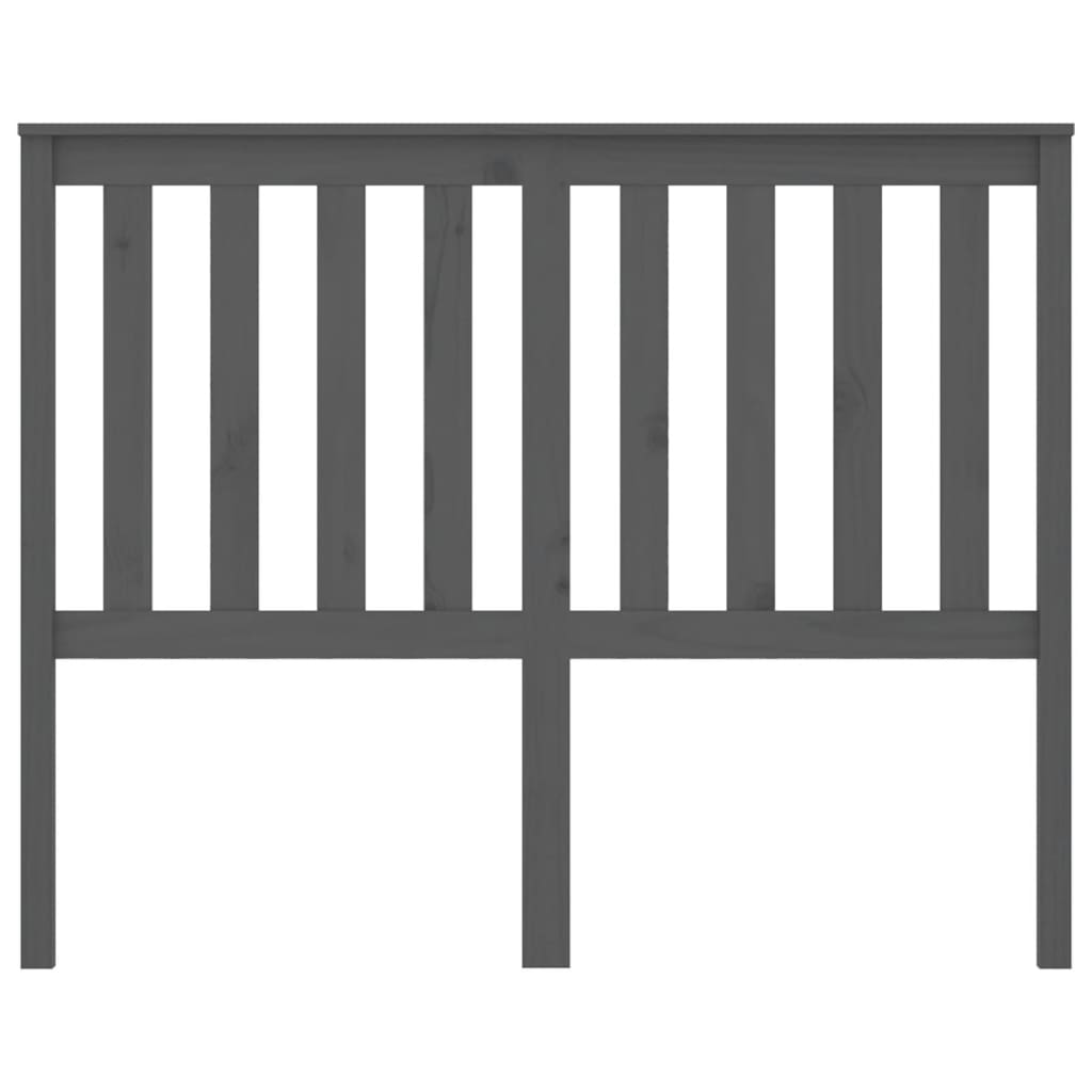 Testiera per Letto Grigia 146x6x101cm in Legno Massello di Pino