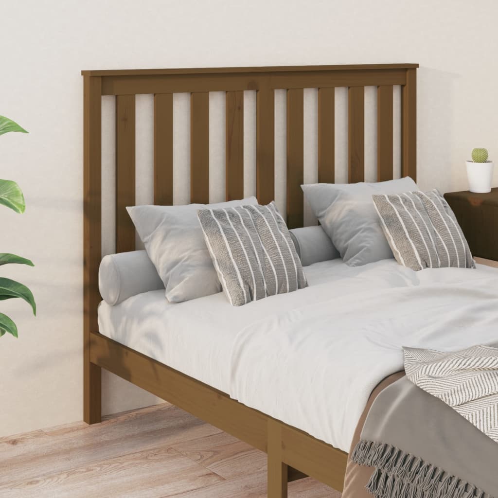 Testiera per Letto ambra 146x6x101 cm in Legno Massello di Pino