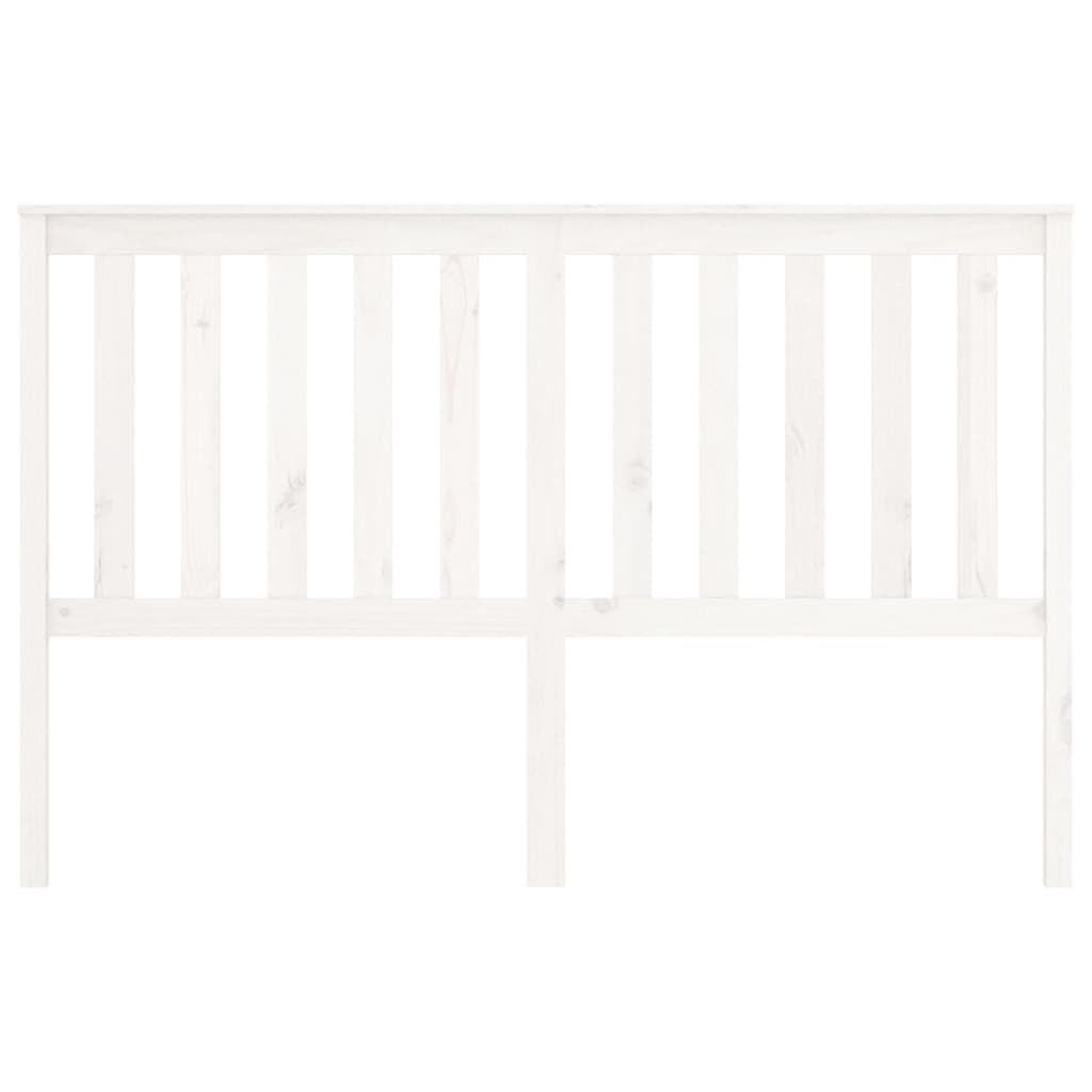 Testiera per Letto Bianca 156x6x101cm in Legno Massello di Pino