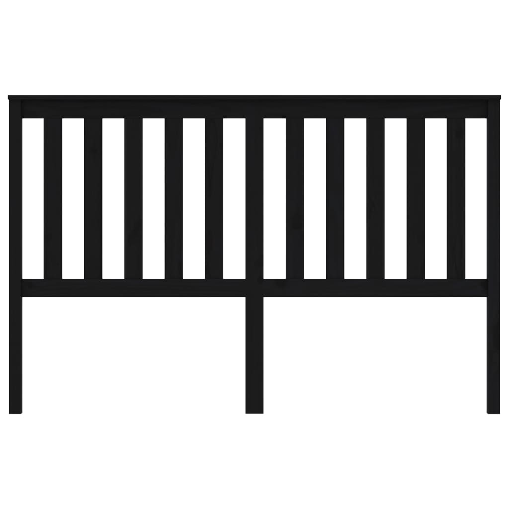 Testiera per Letto Nera 166x6x101 cm in Legno Massello di Pino