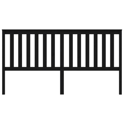 Testiera per Letto Nera 186x6x101 cm in Legno Massello di Pino