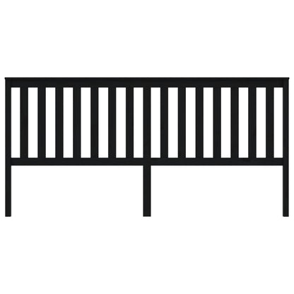 Testiera per Letto Nera 206x6x101 cm in Legno Massello di Pino