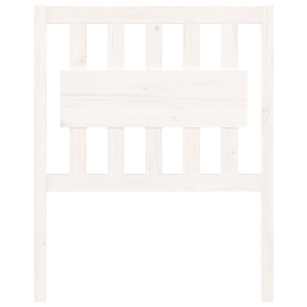 Testiera per Letto Bianca 80,5x4x100 cm Legno Massello di Pino