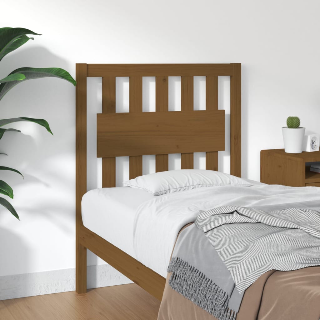 Testiera per Letto ambra 80,5x4x100cm in Legno Massello di Pino