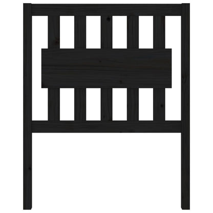 Testiera per Letto Nera 80,5x4x100 cm in Legno Massello di Pino