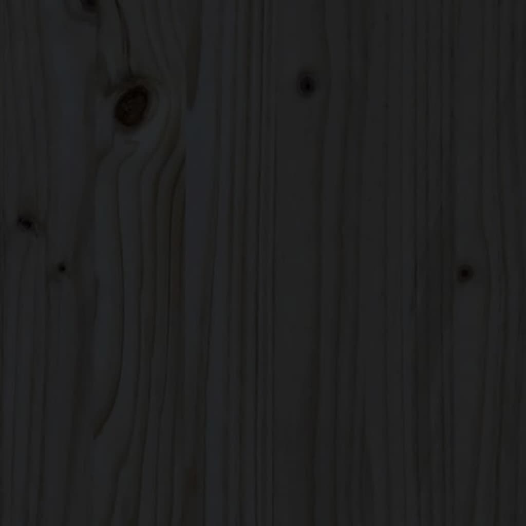 Testiera per Letto Nera 80,5x4x100 cm in Legno Massello di Pino
