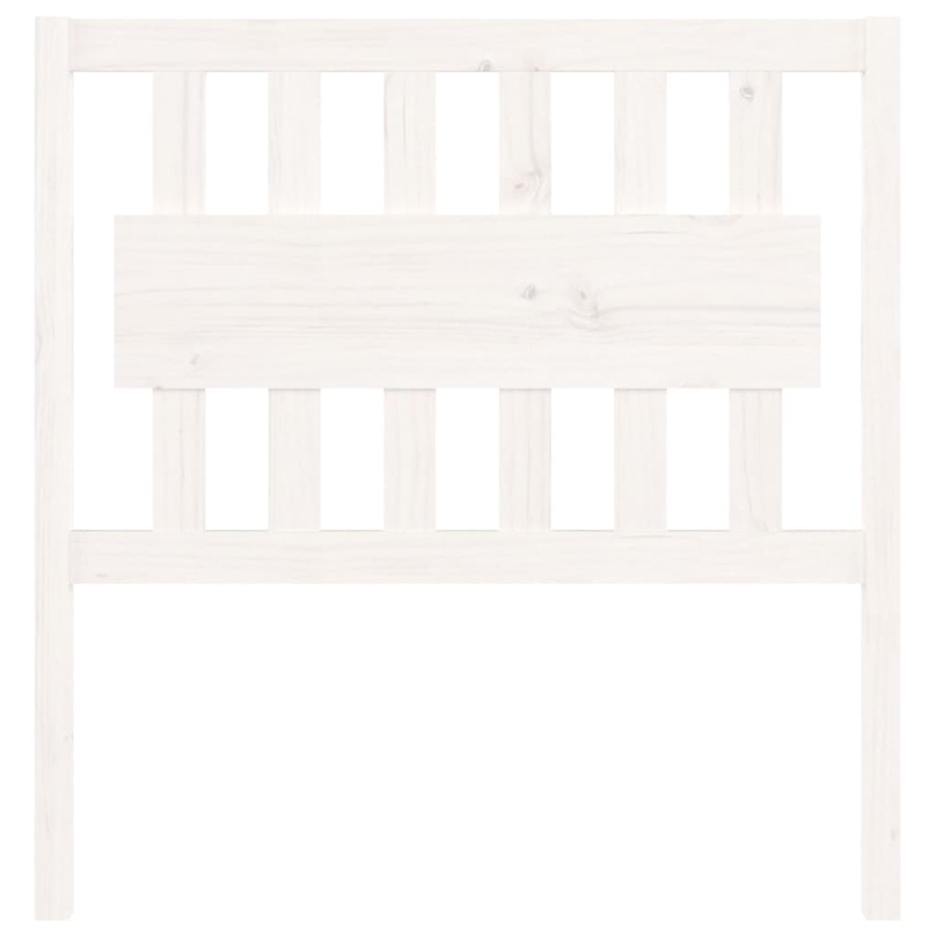 Testiera per Letto Bianca 95,5x4x100 cm Legno Massello di Pino
