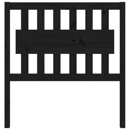 Testiera per Letto Nera 95,5x4x100 cm in Legno Massello di Pino