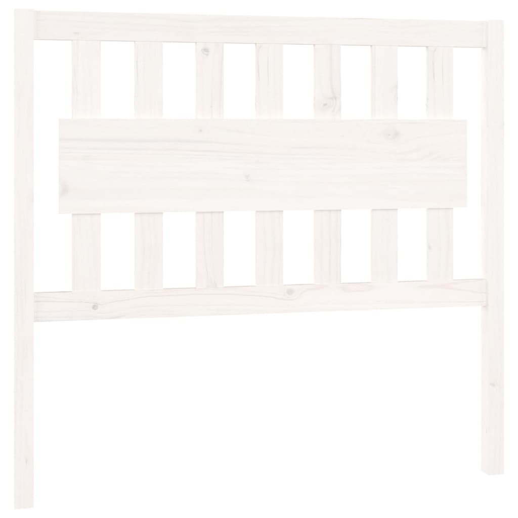 Testiera per Letto Bianca 105,5x4x100 cm Legno Massello di Pino