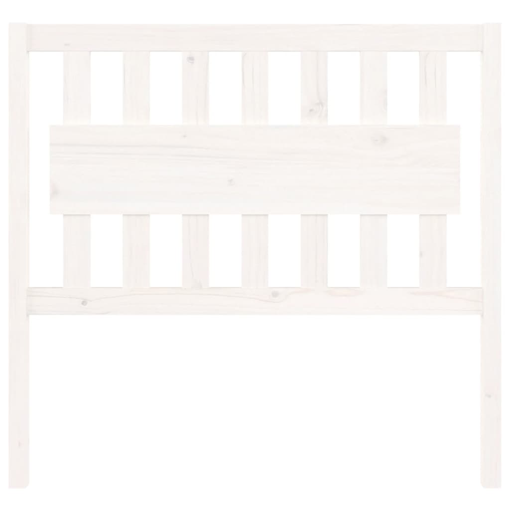 Testiera per Letto Bianca 105,5x4x100 cm Legno Massello di Pino