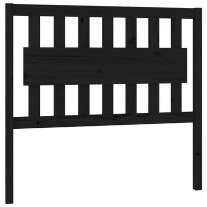 Testiera per Letto Nera 105,5x4x100cm in Legno Massello di Pino