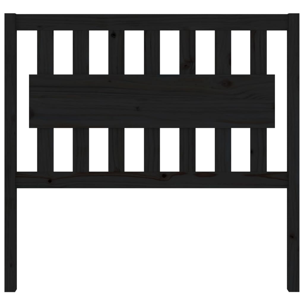 Testiera per Letto Nera 105,5x4x100cm in Legno Massello di Pino