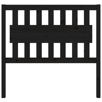 Testiera per Letto Nera 105,5x4x100cm in Legno Massello di Pino