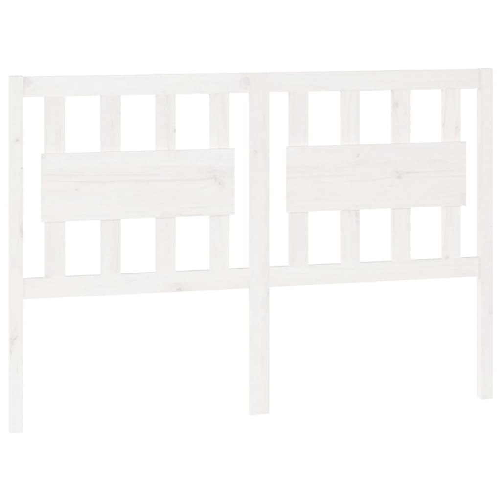 Testiera per Letto Bianca 125,5x4x100 cm Legno Massello di Pino