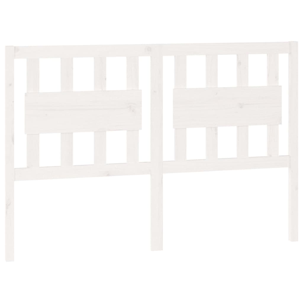 Testiera per Letto Bianca 140,5x4x100 cm Legno Massello di Pino