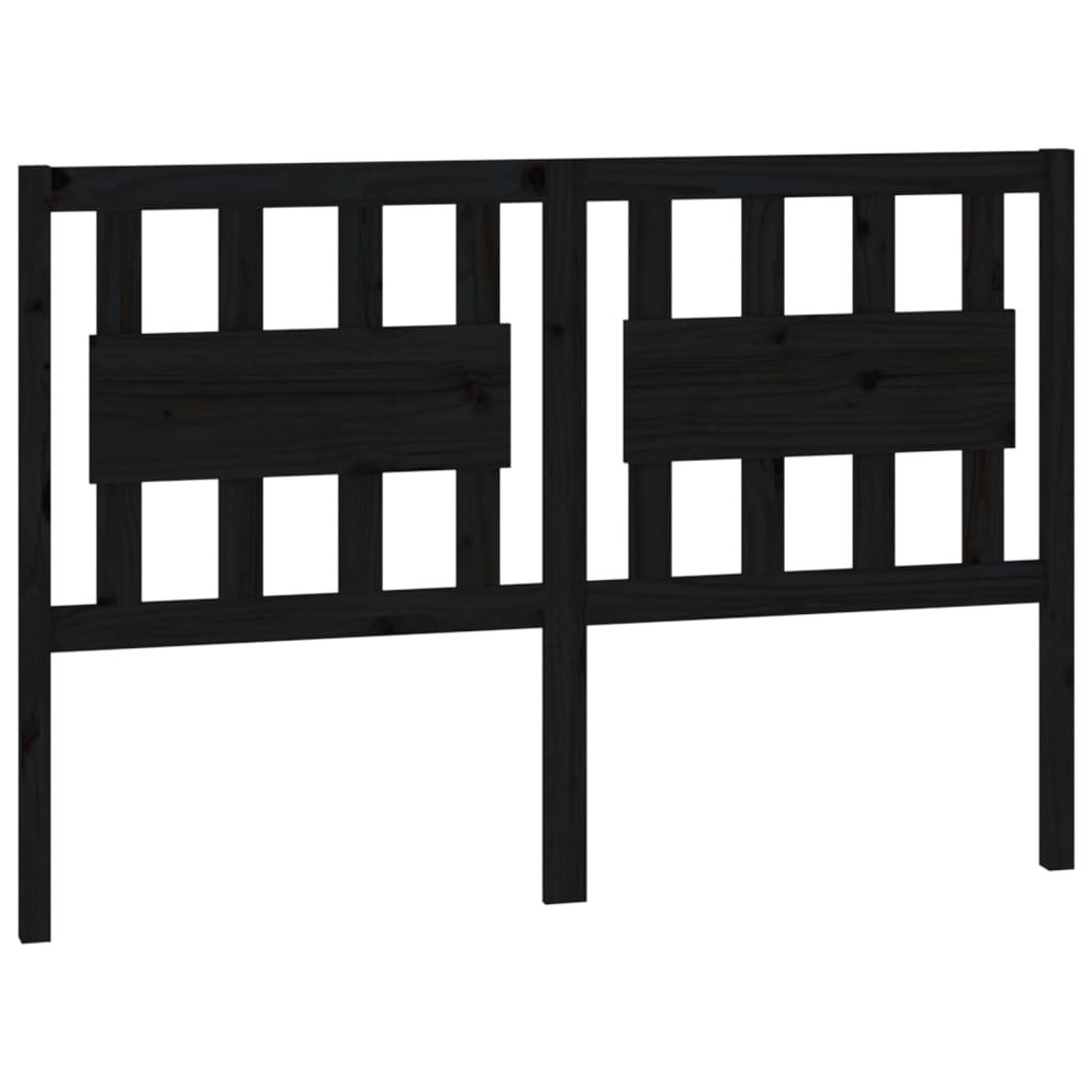 Testiera per Letto Nera 140,5x4x100cm in Legno Massello di Pino