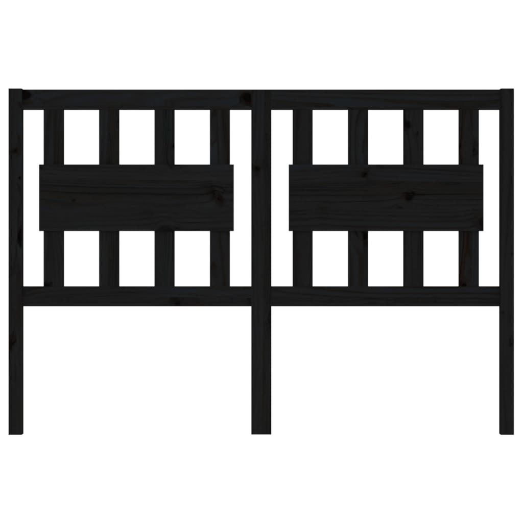 Testiera per Letto Nera 140,5x4x100cm in Legno Massello di Pino