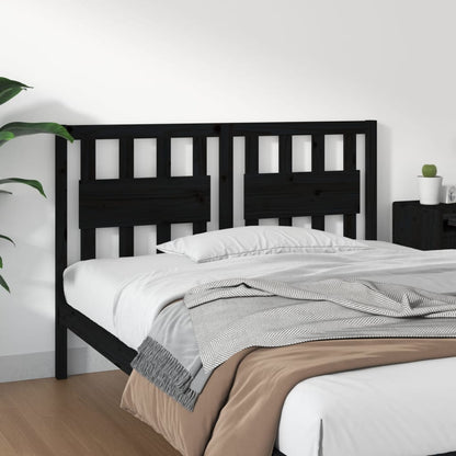 Testiera per Letto Nera 140,5x4x100cm in Legno Massello di Pino