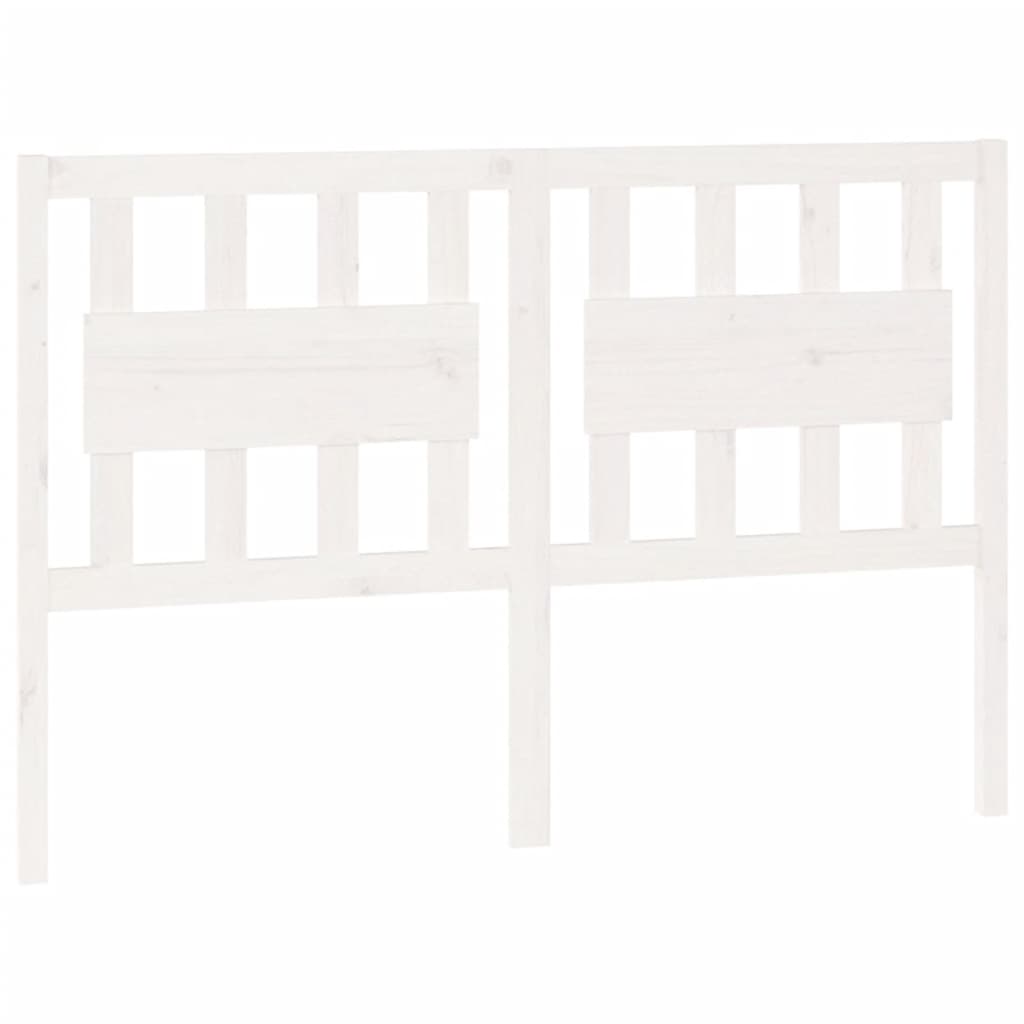 Testiera per Letto Bianca 145,5x4x100 cm Legno Massello di Pino