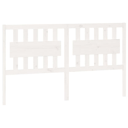 Testiera per Letto Bianca 155,5x4x100 cm Legno Massello di Pino