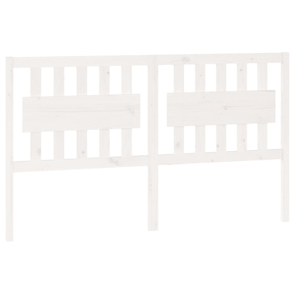 Testiera per Letto Bianca 155,5x4x100 cm Legno Massello di Pino