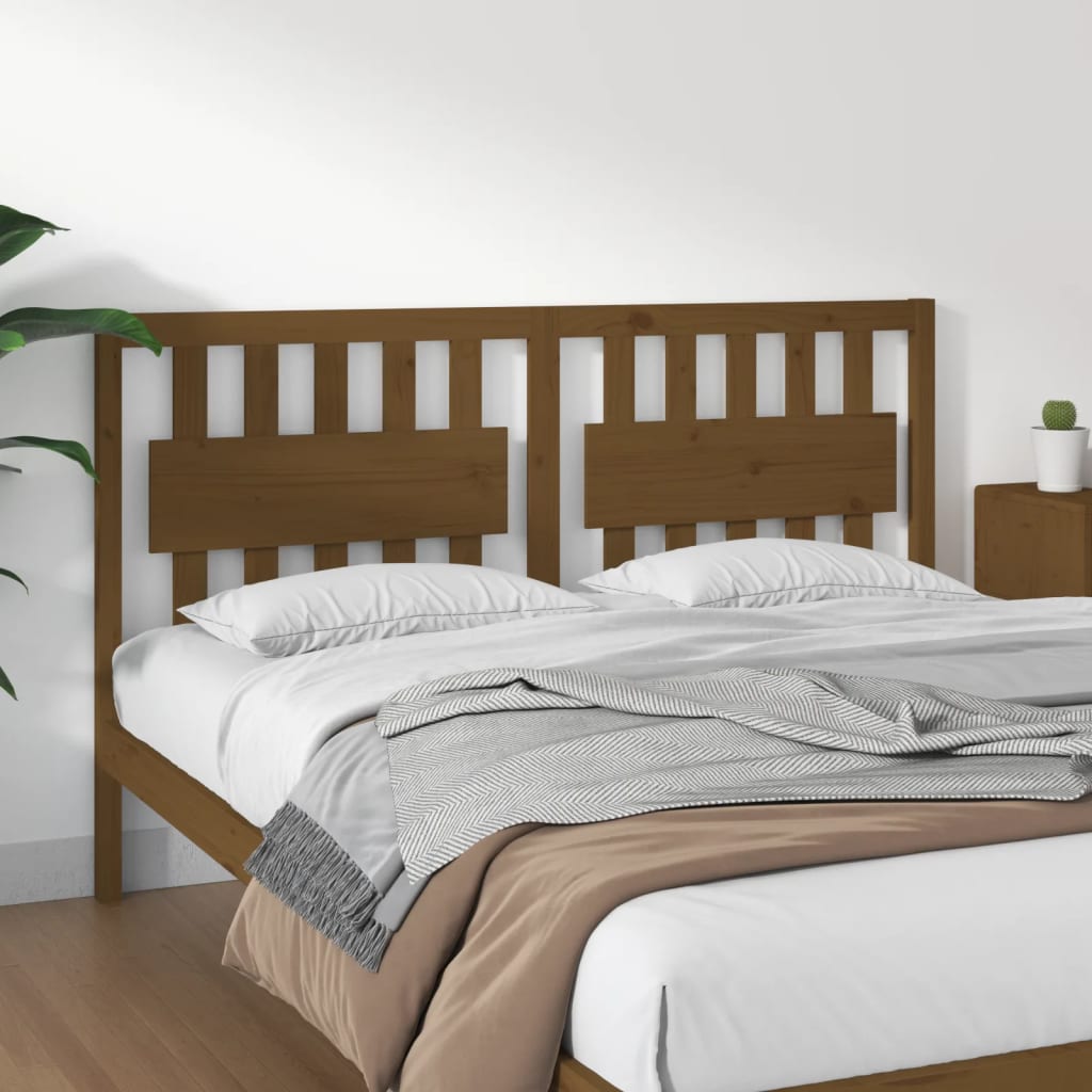 Testiera per Letto ambra 155,5x4x100 cm Legno Massello di Pino