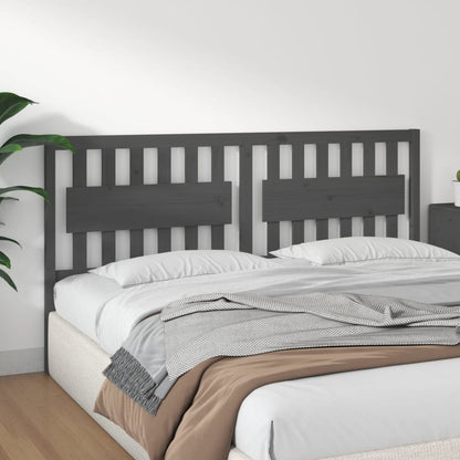 Testiera per Letto Grigia 185,5x4x100 cm Legno Massello di Pino
