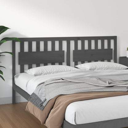 Testiera per Letto Grigia 185,5x4x100 cm Legno Massello di Pino