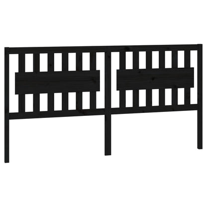 Testiera per Letto Nera 185,5x4x100cm in Legno Massello di Pino