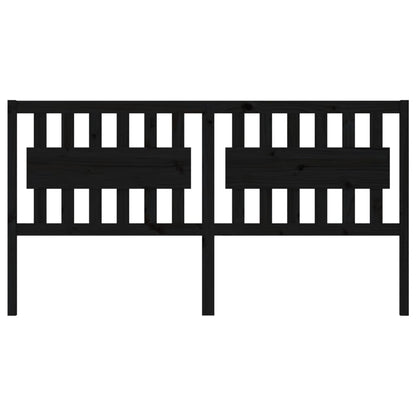 Testiera per Letto Nera 185,5x4x100cm in Legno Massello di Pino