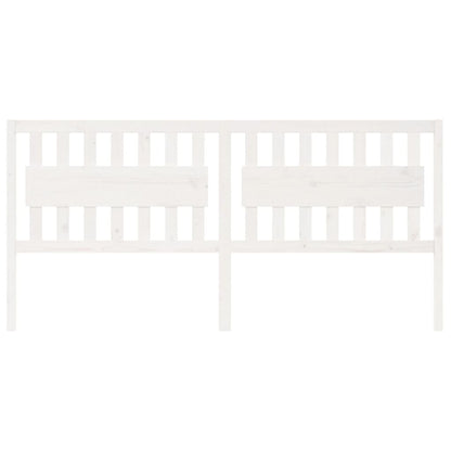 Testiera per Letto Bianca 205,5x4x100 cm Legno Massello di Pino