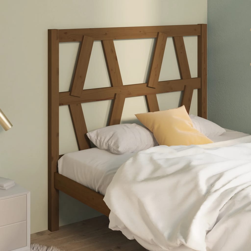 Testiera per Letto ambra 96x4x100 cm in Legno Massello di Pino