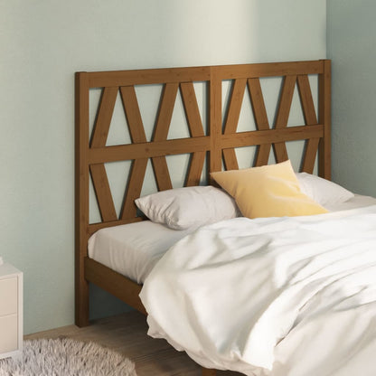 Testiera per Letto ambra 126x4x100 cm in Legno Massello di Pino