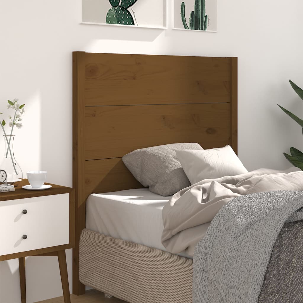 Testiera per Letto ambra 81x4x100 cm in Legno Massello di Pino