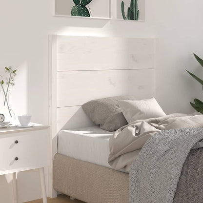 Testiera per Letto Bianca 106x4x100cm in Legno Massello di Pino