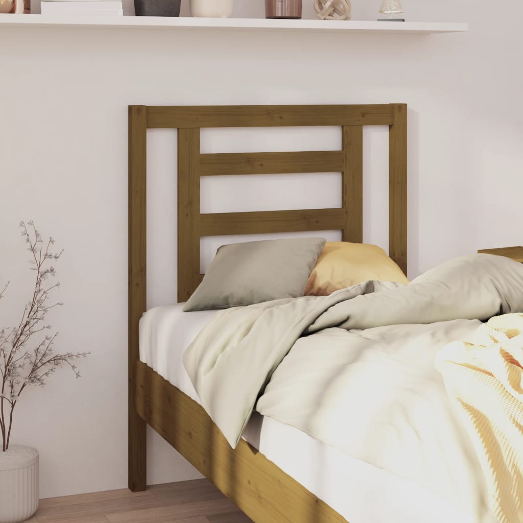 Testiera per Letto ambra 81x4x100 cm in Legno Massello di Pino