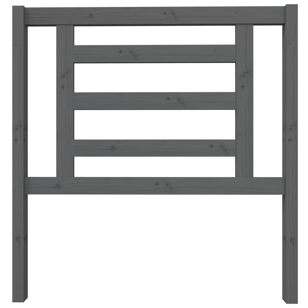 Testiera per Letto Grigia 96x4x100 cm in Legno Massello di Pino