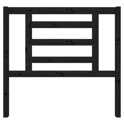 Testiera per Letto Nera 106x4x100 cm in Legno Massello di Pino