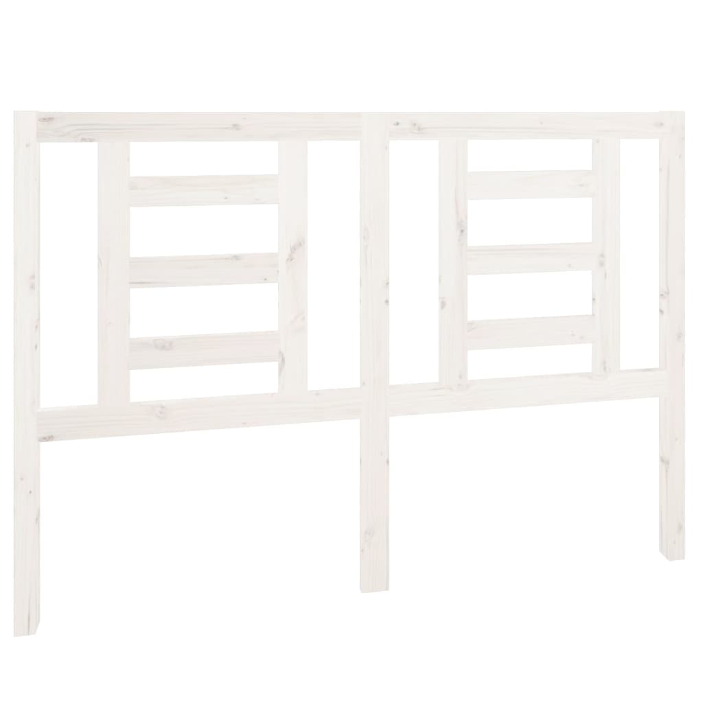 Testiera per Letto Bianca 141x4x100cm in Legno Massello di Pino
