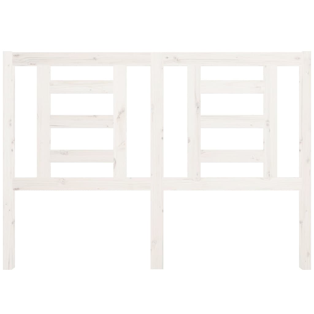 Testiera per Letto Bianca 141x4x100cm in Legno Massello di Pino