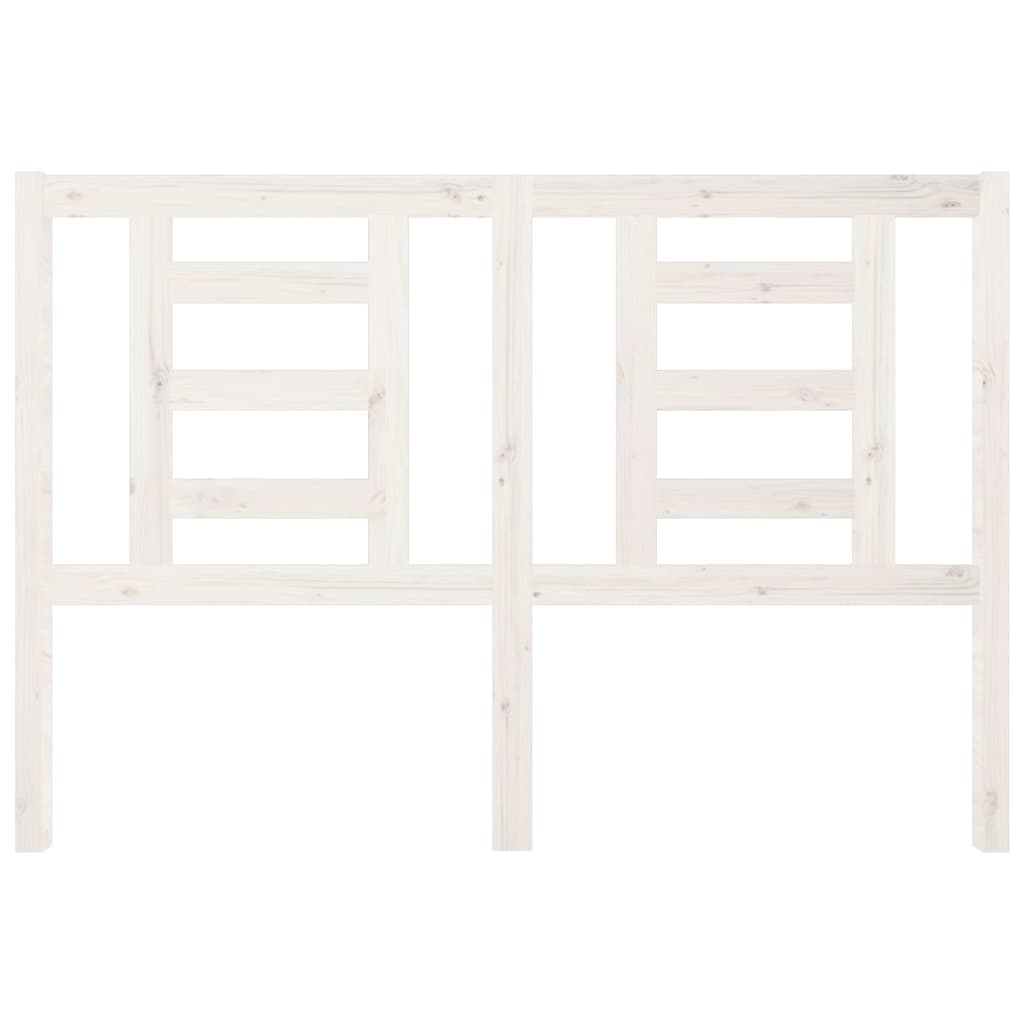 Testiera per Letto Bianca 146x4x100cm in Legno Massello di Pino